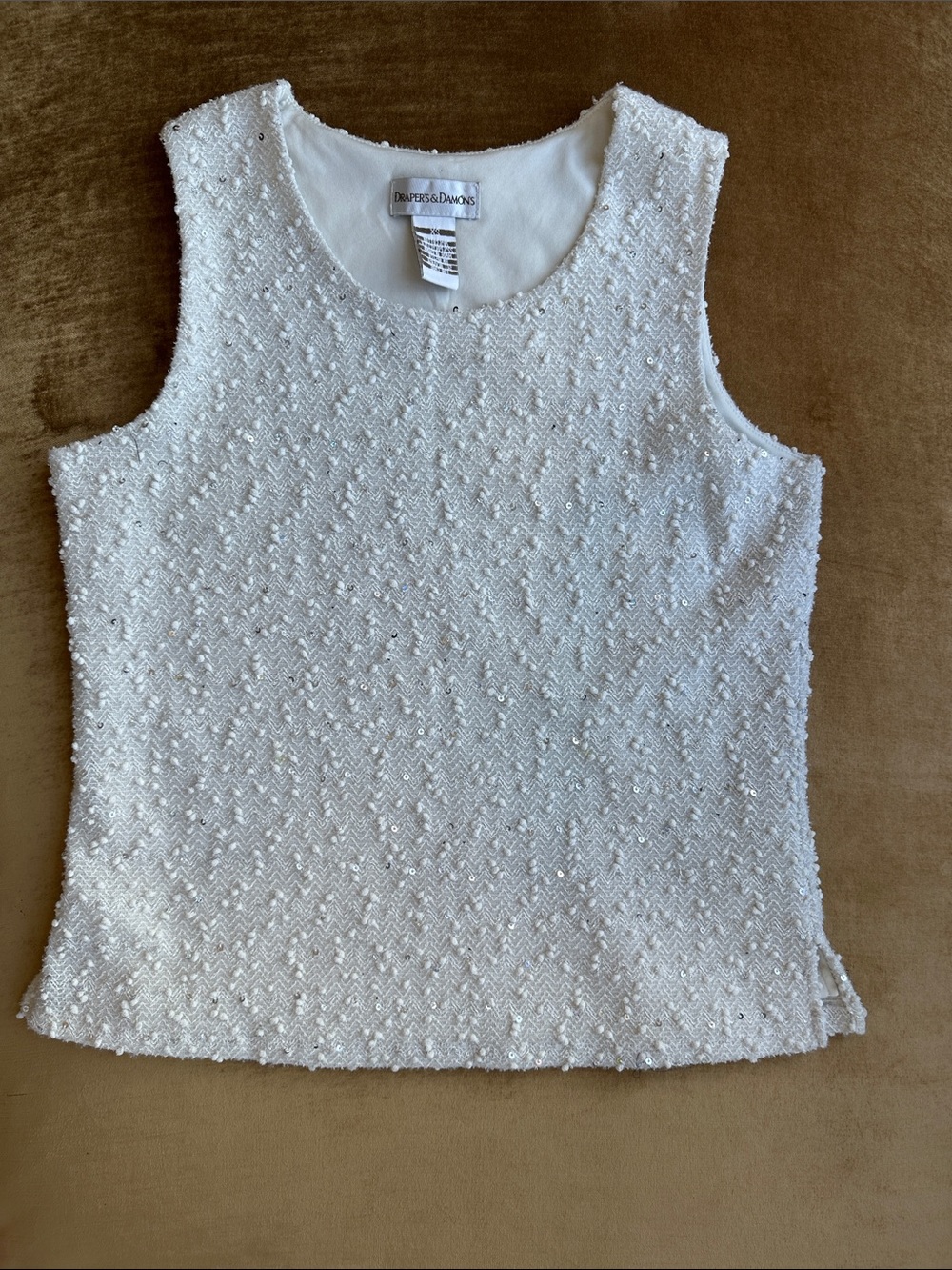 Embellished Shell Top Lined Upscale Casual Dinner Lunch